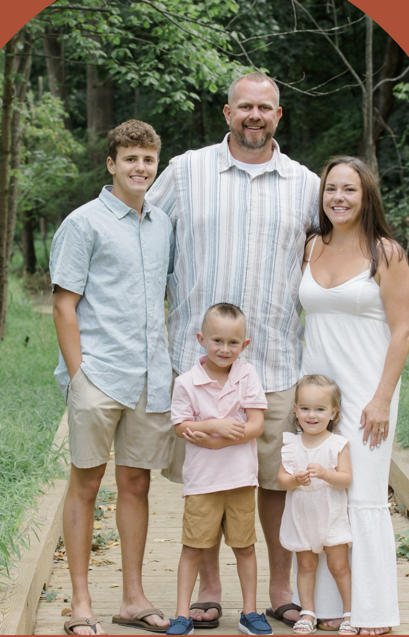 Mary Gunter with her family in Monmouth County, NJ